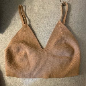 DISSH camel crop top